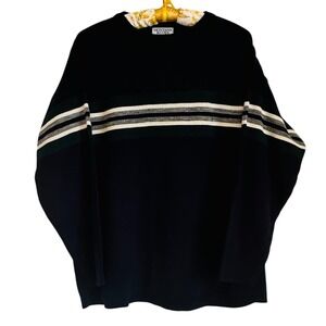 Montana Blues Jean Company Women's Navy Striped Sweater Sz M 90s Vintage Grunge